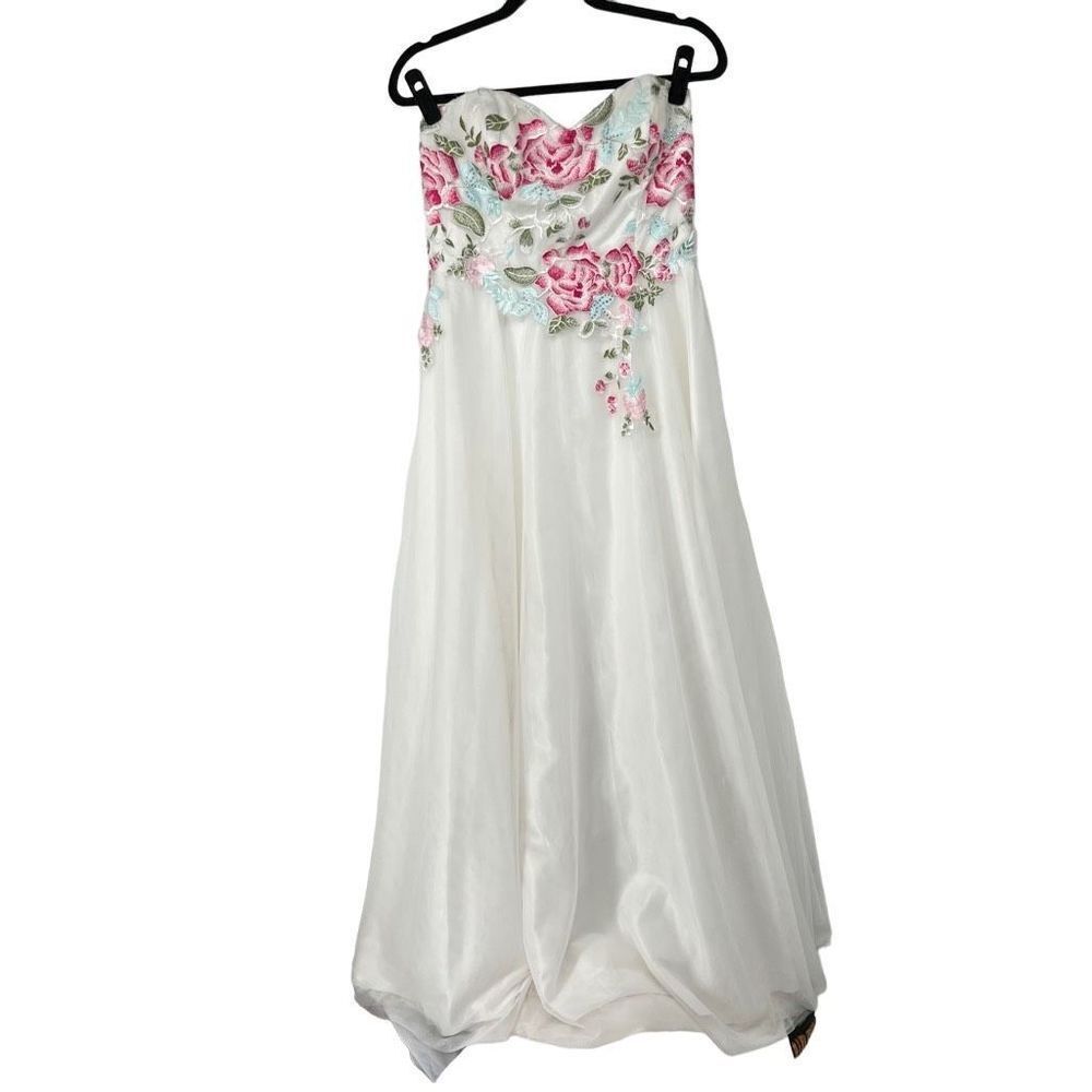 Social Code Pink Floral‎ White Tulle Sleeveless Dress Juniors 13